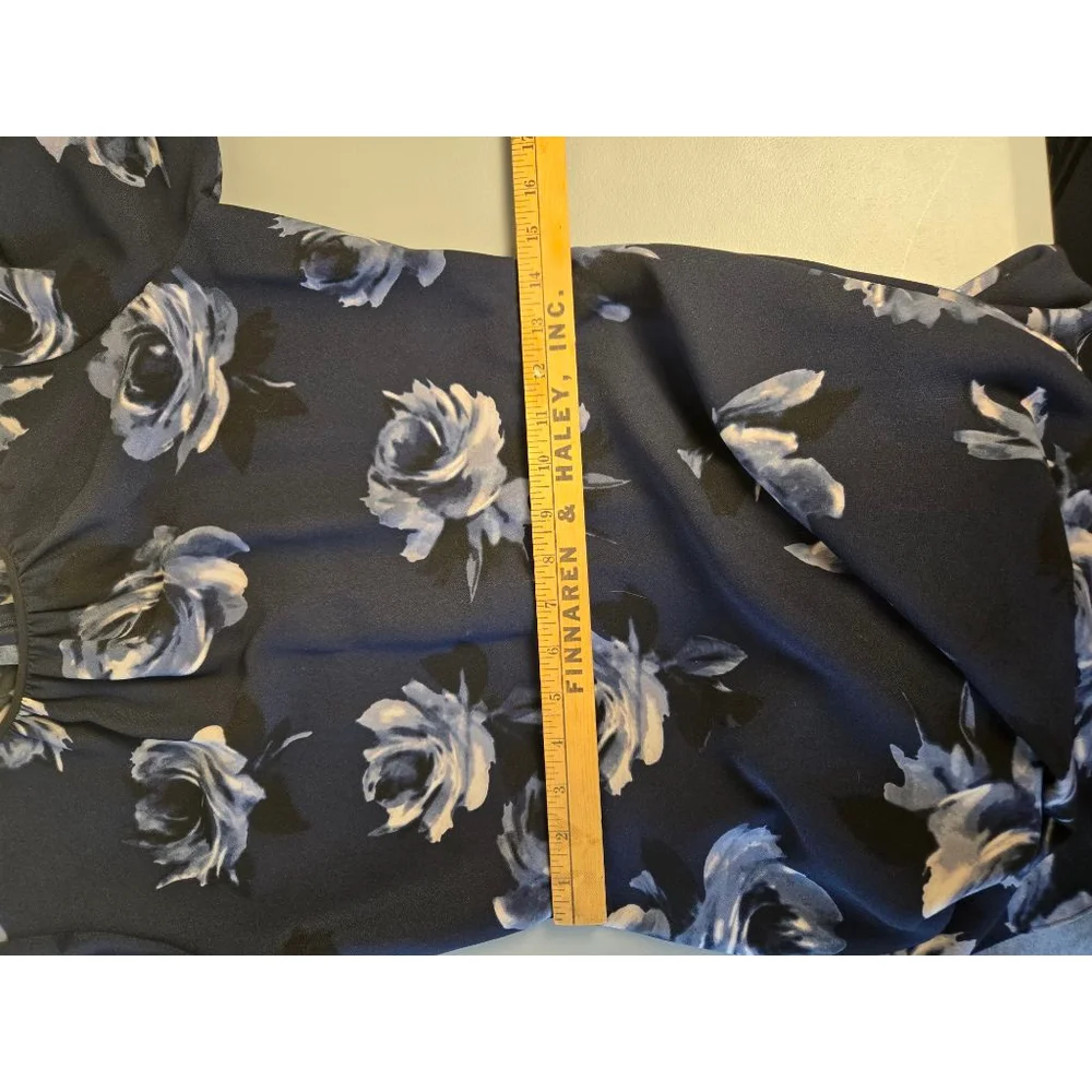 Women's Kate Spade Navy Blue Floral Long Sleeve Dress Size 6